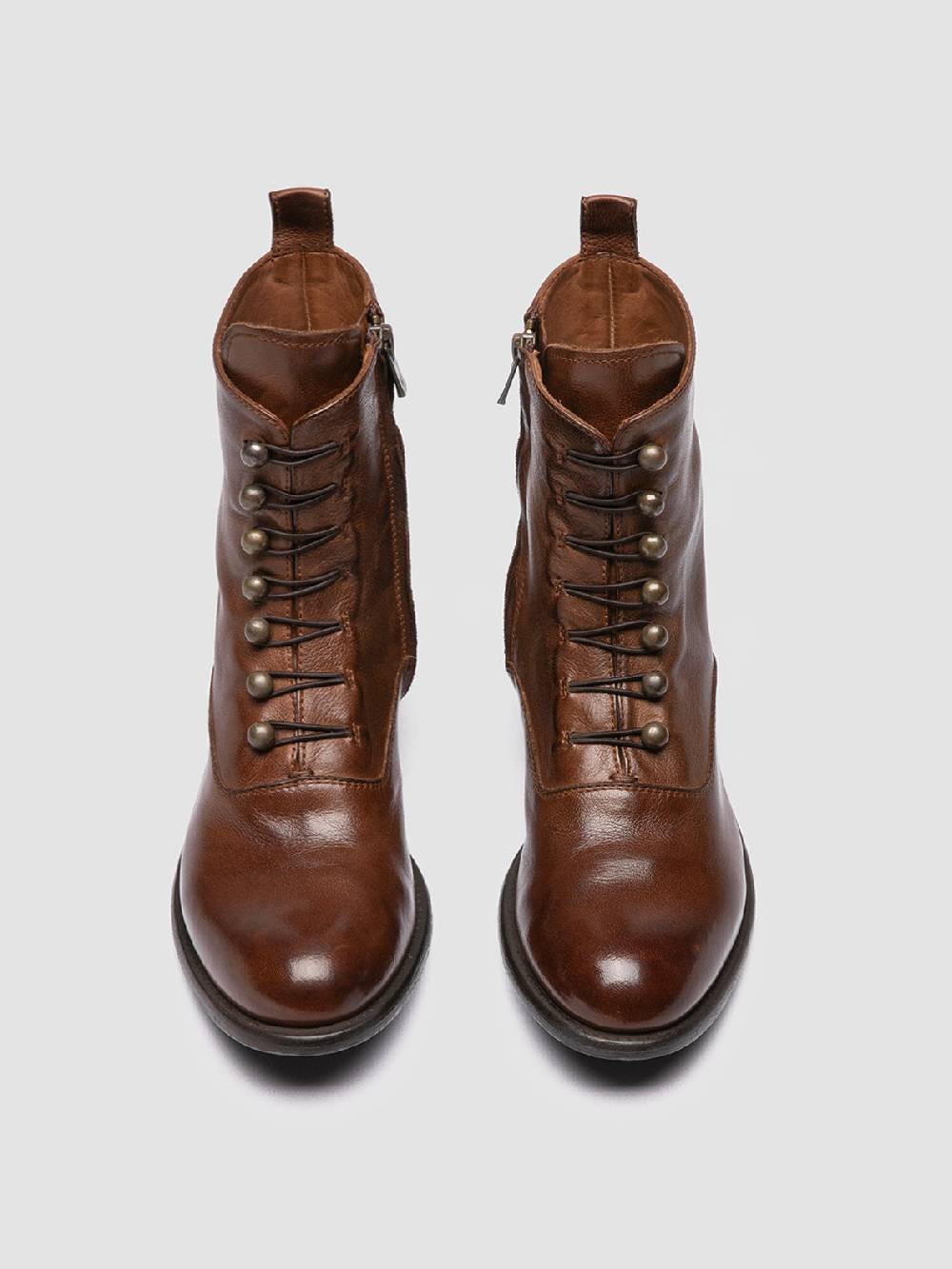 Officine Creative LIS 006 Stivali con Zip in Pelle Marrone Only for today