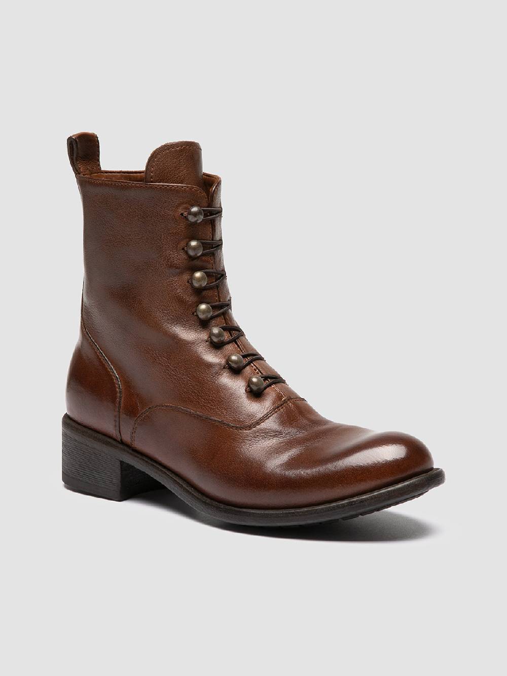 Officine Creative LIS 006 Stivali con Zip in Pelle Marrone Only for today