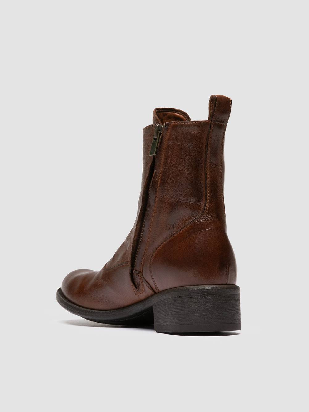 Officine Creative LIS 006 Stivali con Zip in Pelle Marrone Only for today