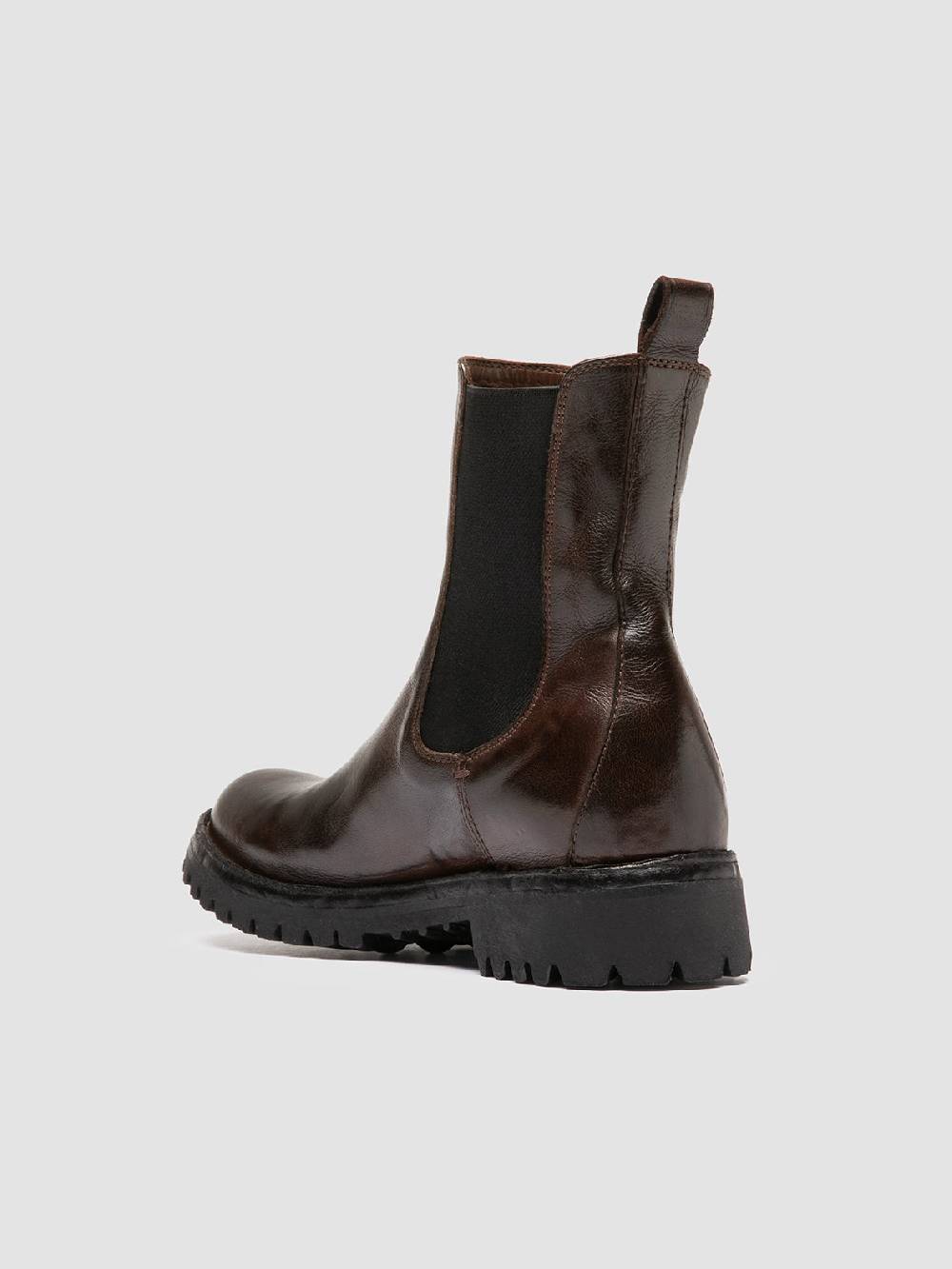 Officine Creative LORAINE 004 Stivaletti Chelsea in Pelle Marrone Sostegno trimestrale