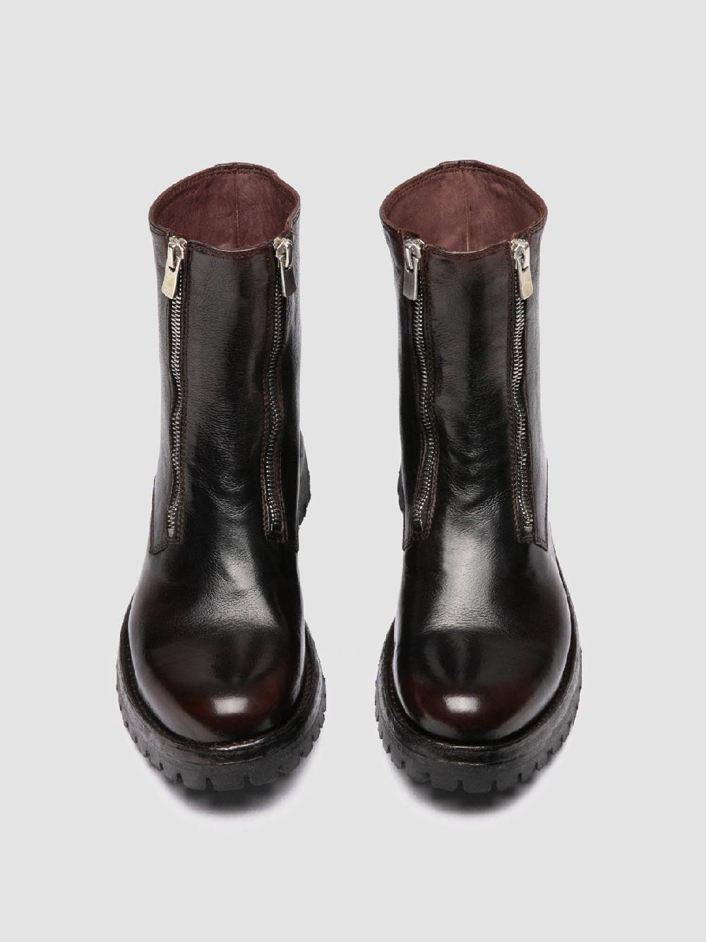 Officine Creative LORAINE 026 Stivali con Zip in Pelle Marrone Discount Store per i nuovi prodotti