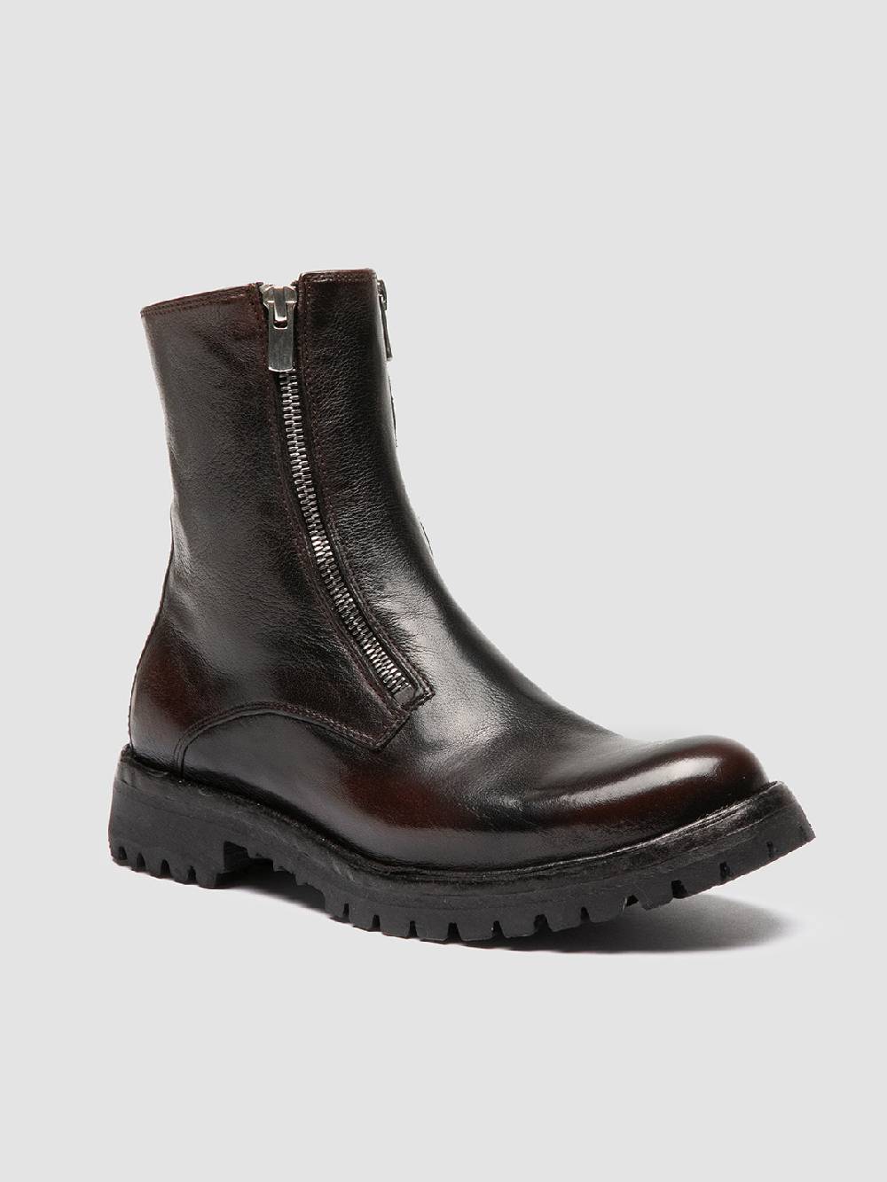 Officine Creative LORAINE 026 Stivali con Zip in Pelle Marrone Discount Store per i nuovi prodotti
