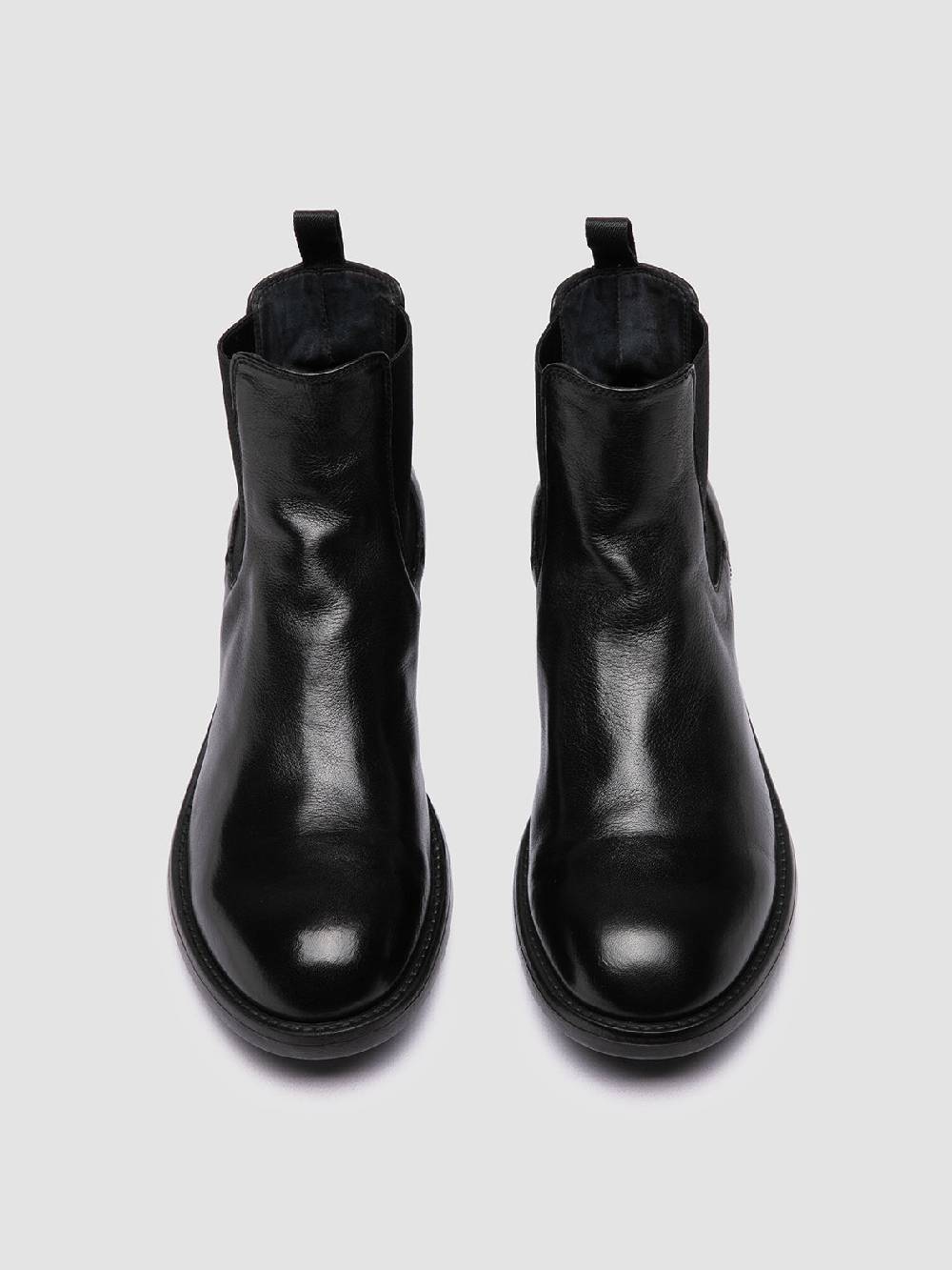 Officine Creative SERGEANT 102 Stivaletti Chelsea in Pelle Nera Officina