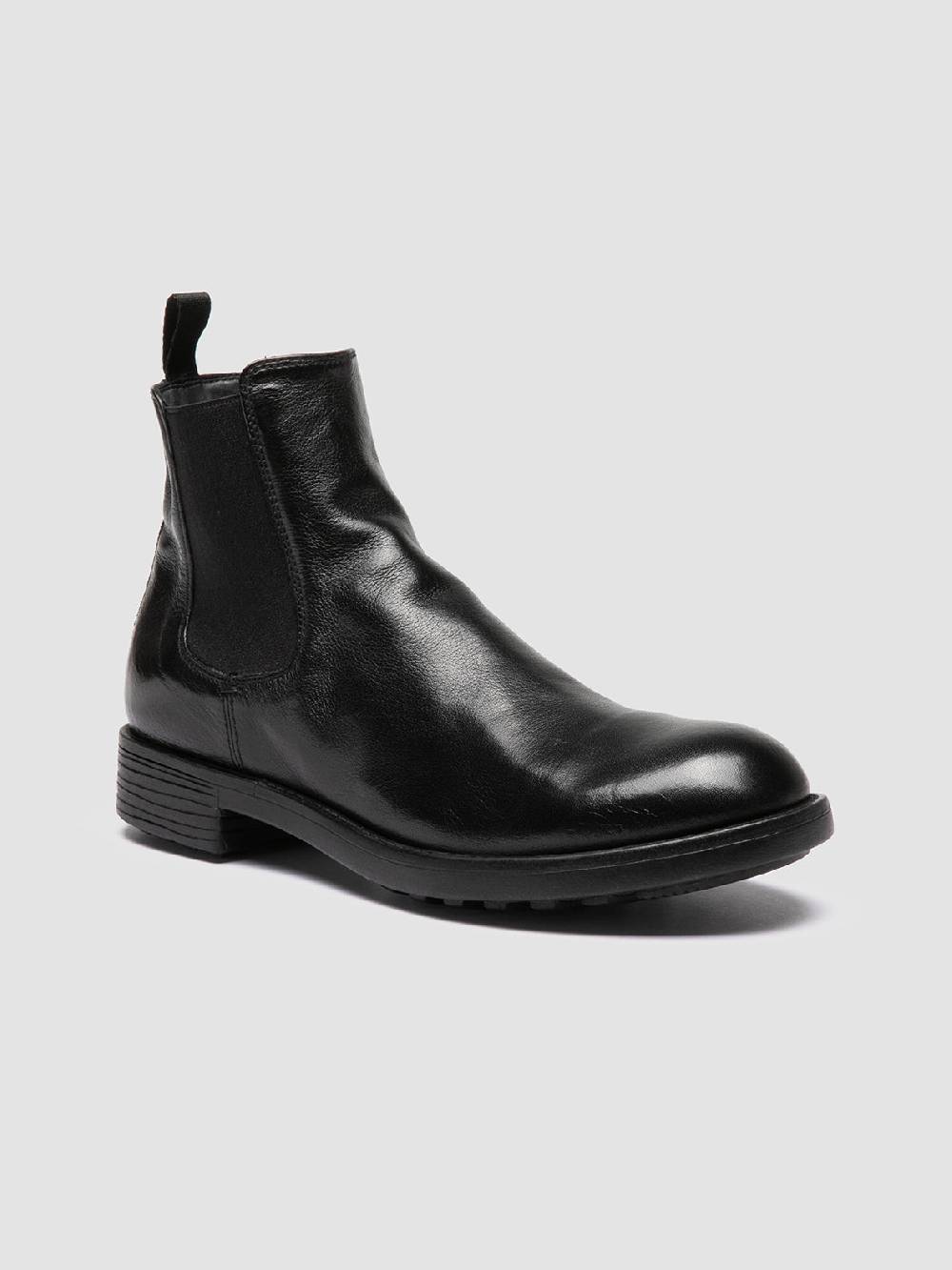 Officine Creative SERGEANT 102 Stivaletti Chelsea in Pelle Nera Officina