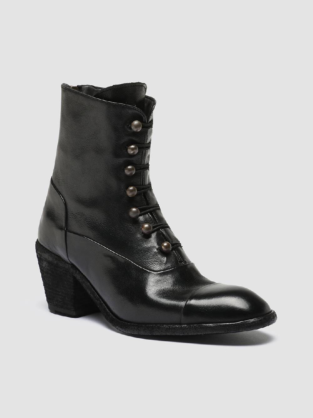 Officine Creative SYDNE 005 Stivali Zip in Pelle Nera In vendita