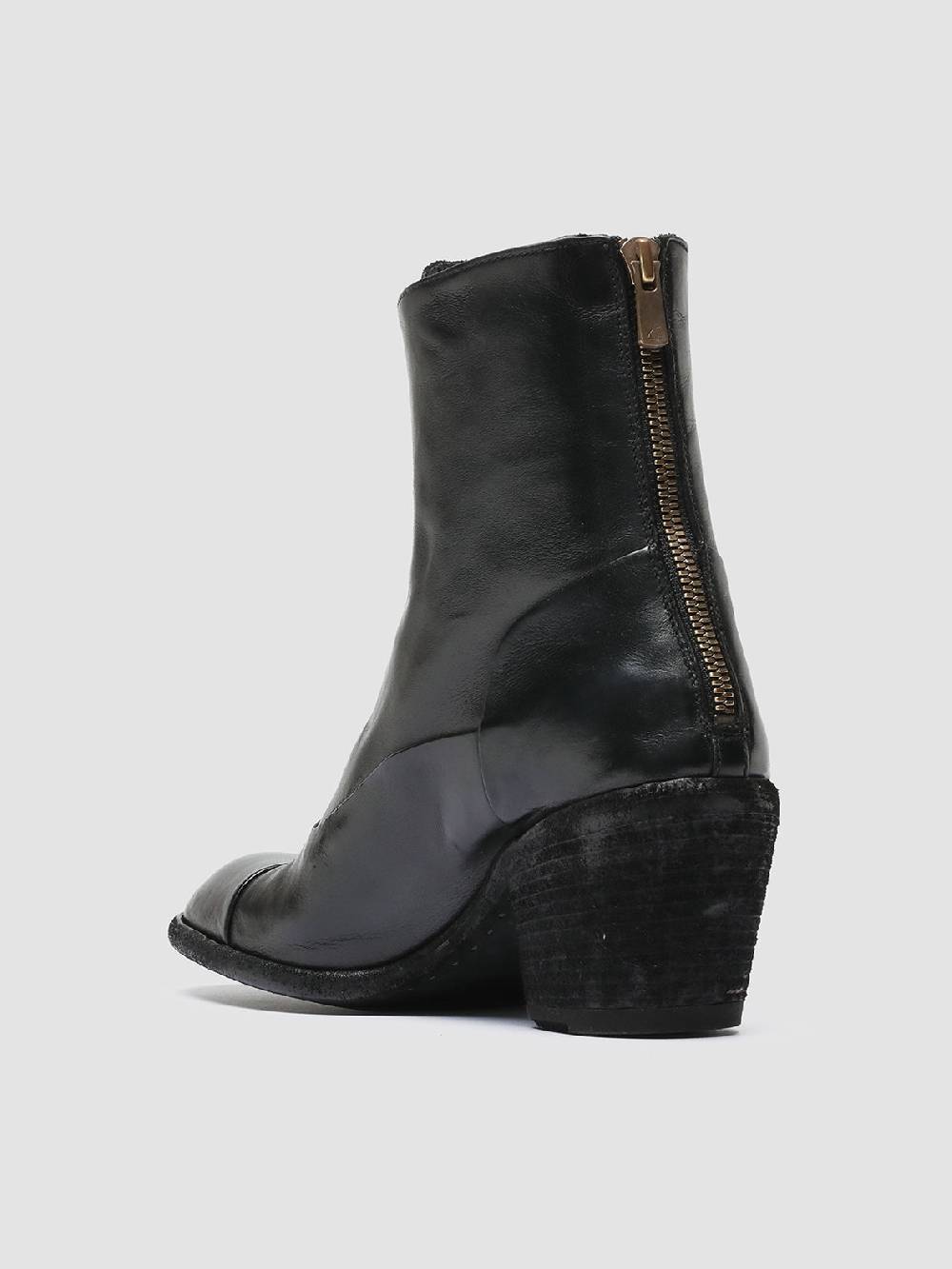 Officine Creative SYDNE 005 Stivali Zip in Pelle Nera In vendita