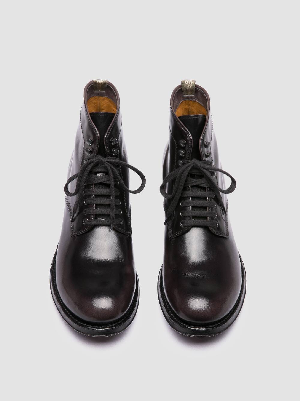 Officine Creative ADMIRAL 004 Stivali Stringati in Pelle Grigia In Linea