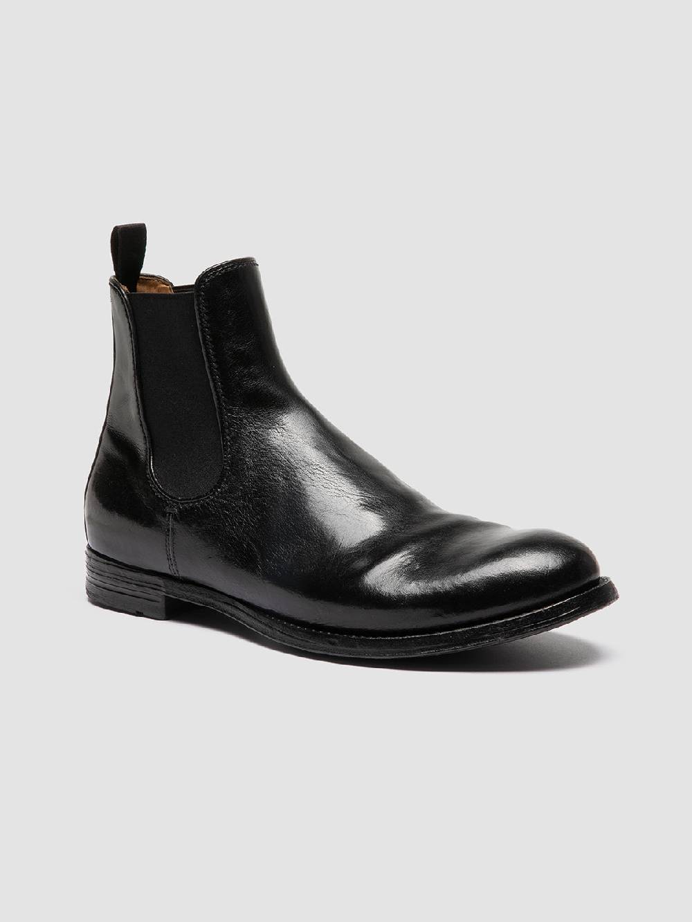 Officine Creative ANATOMIA 083 Stivaletti Chelsea in Pelle Nera Sottocosto