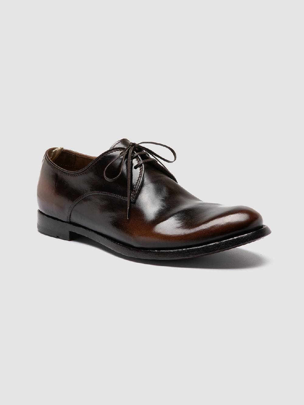 Officine Creative ANATOMIA 87 Scarpe Derby in Pelle Marrone Presa