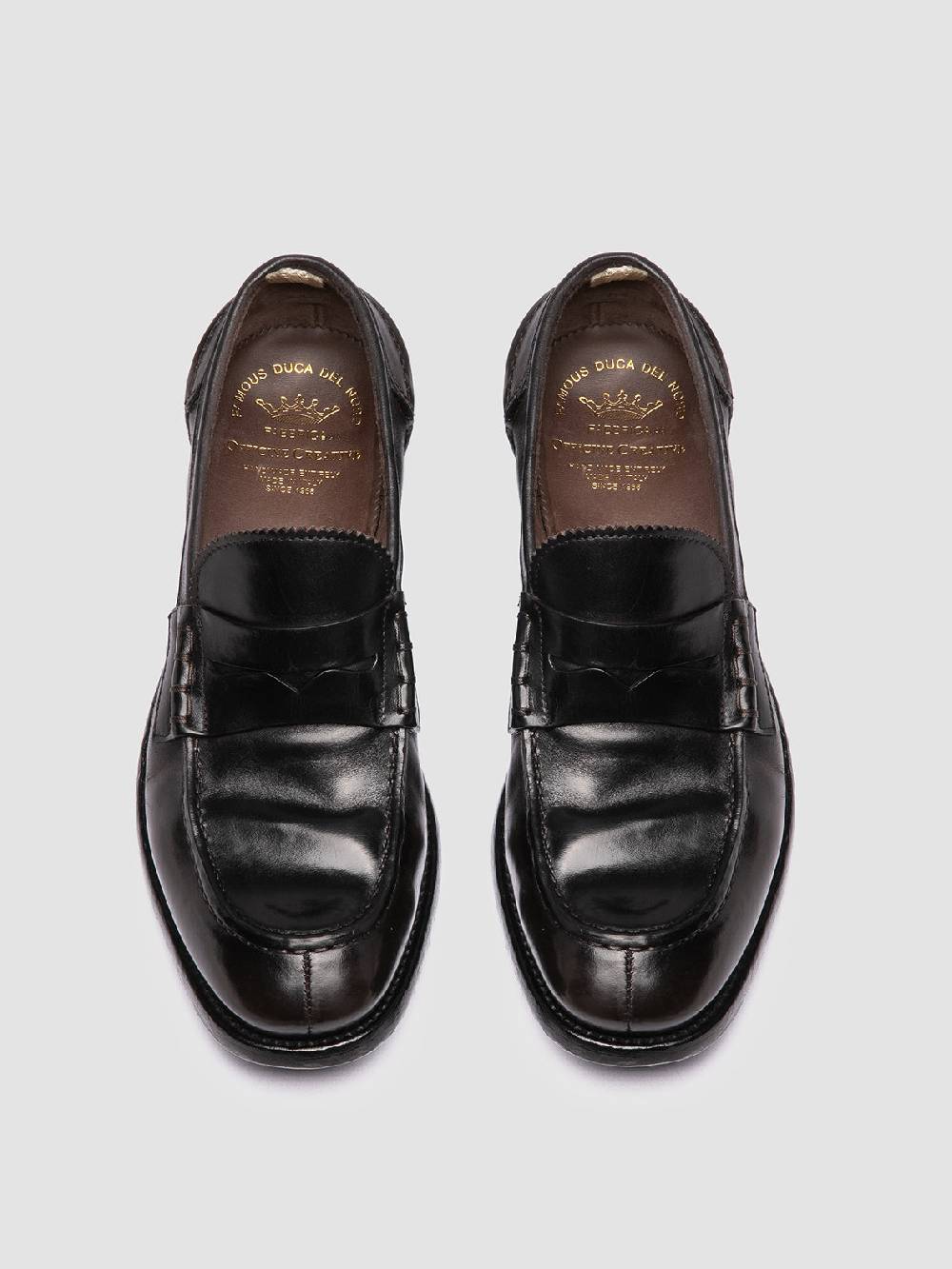 Officine Creative BALANCE 017 Brown Penny Leather Loafers Vendita Calda