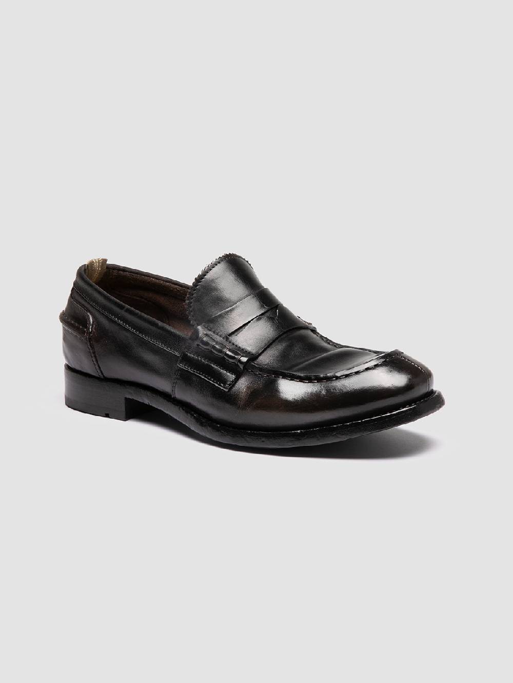 Officine Creative BALANCE 017 Brown Penny Leather Loafers Vendita Calda