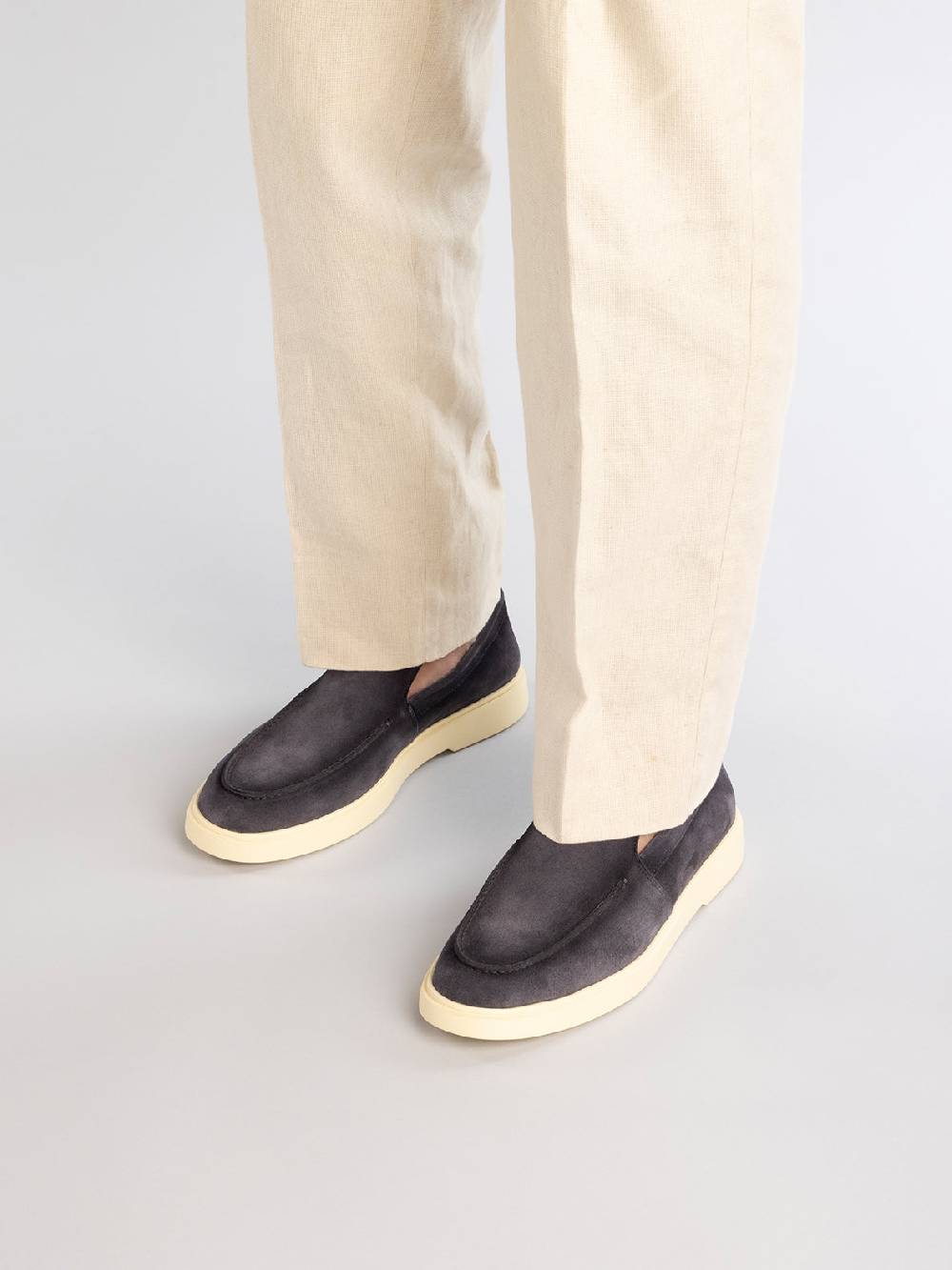 Officine Creative BONES 002 Mocassini in Pelle Scamosciata Blu Vendite Flash