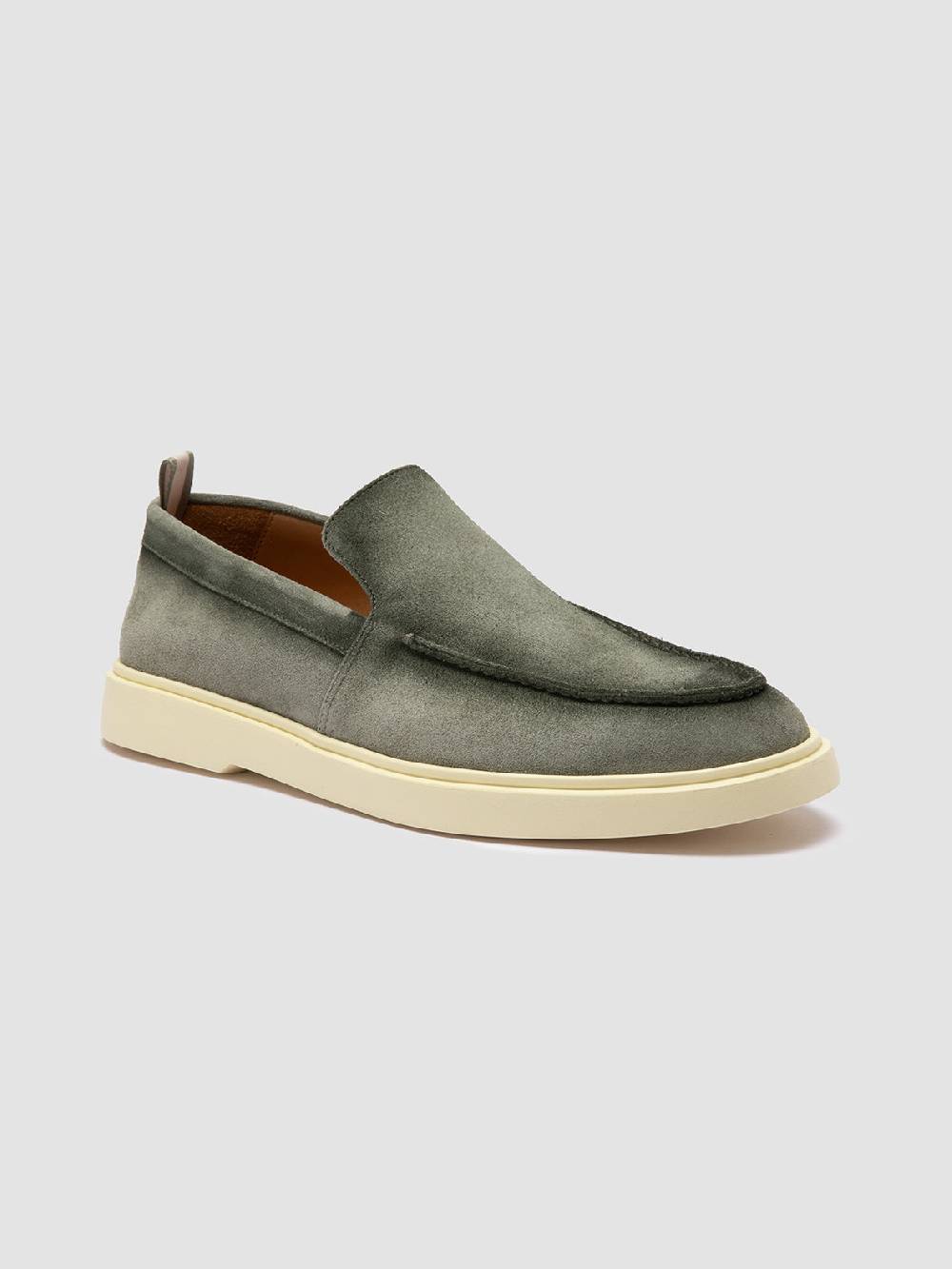Officine Creative BONES 002 Mocassini in Pelle Scamosciata Verde Negozio
