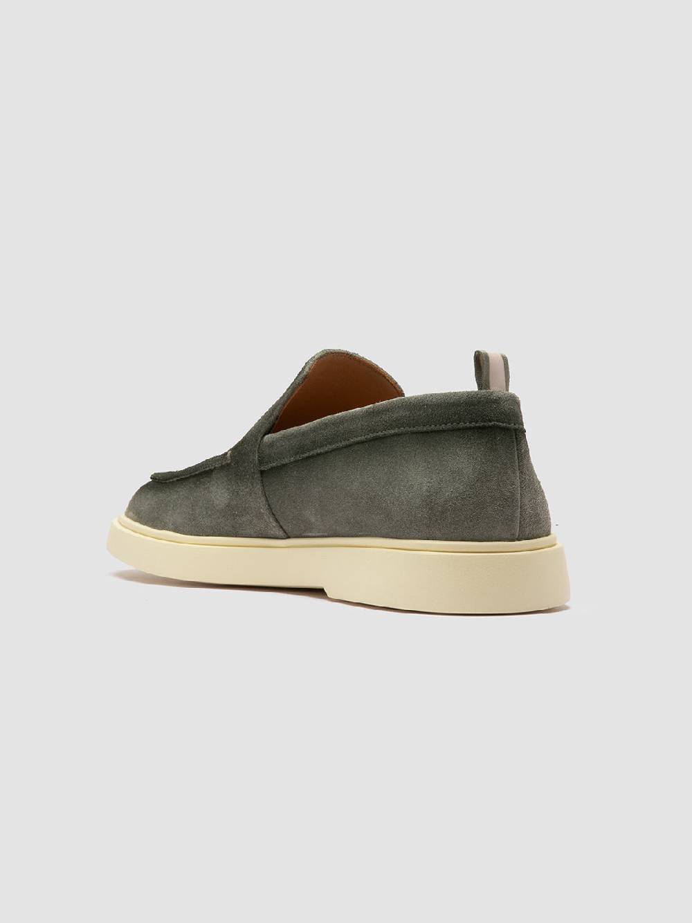 Officine Creative BONES 002 Mocassini in Pelle Scamosciata Verde Negozio