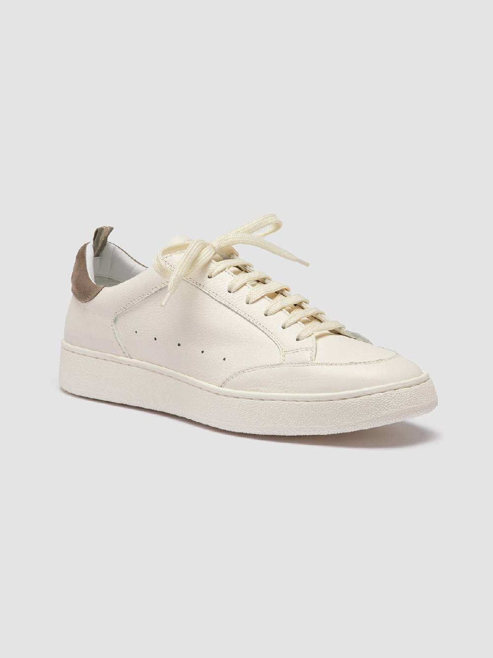 Officine Creative THE DIME 001 Sneaker Basse in Pelle Scamosciata Bianca Negozio online di fabbrica