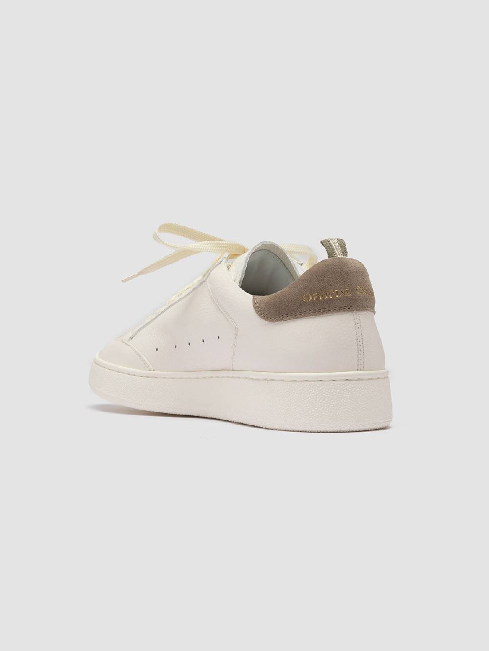 Officine Creative THE DIME 001 Sneaker Basse in Pelle Scamosciata Bianca Negozio online di fabbrica