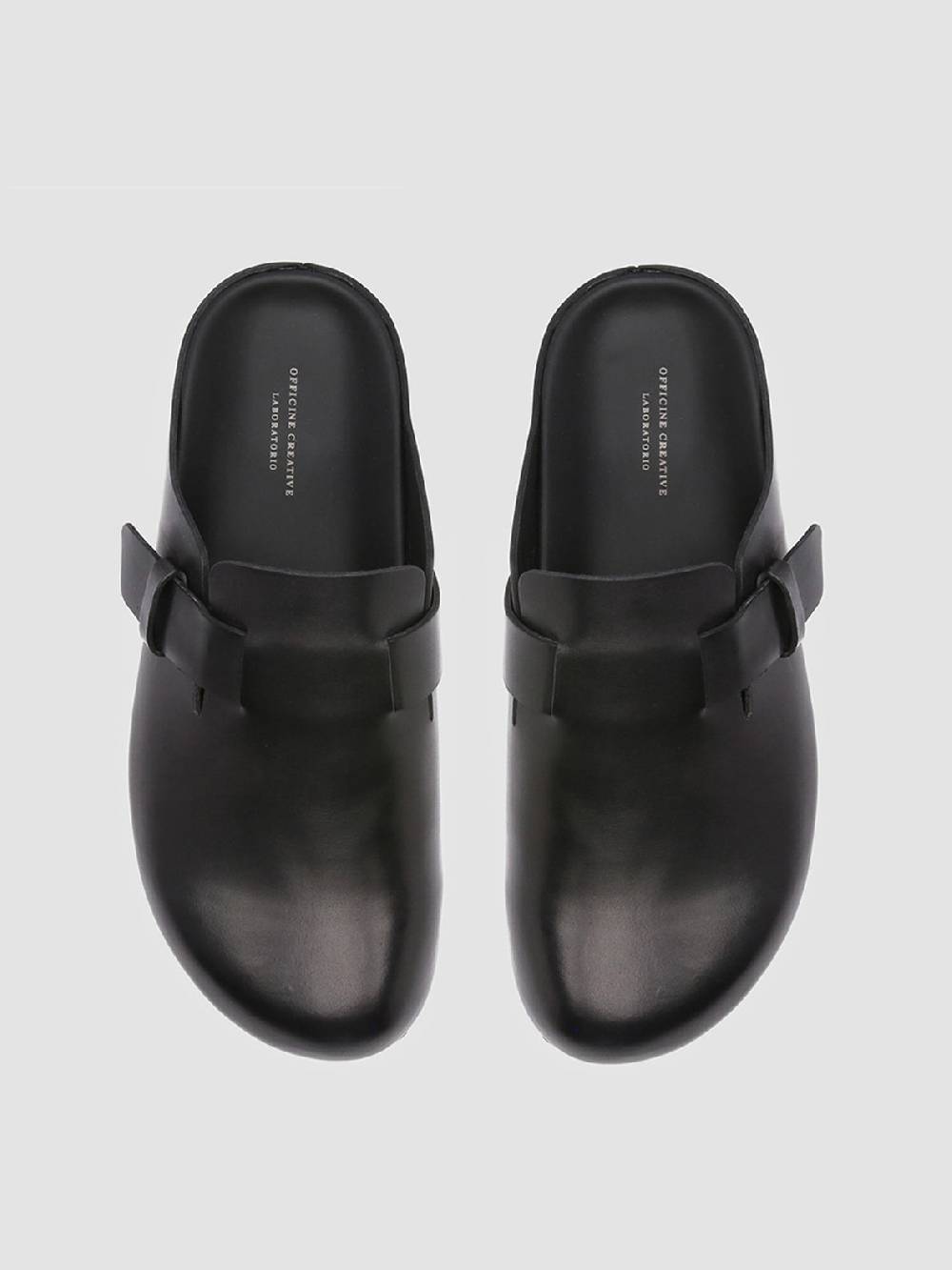 Officine Creative AGORÀ 004 Pantofole in Pelle Nera Offerta esclusiva