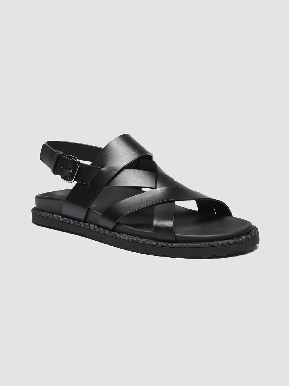 Officine Creative CHARRAT 002 Sandali in Pelle Nera Offerta natalizia