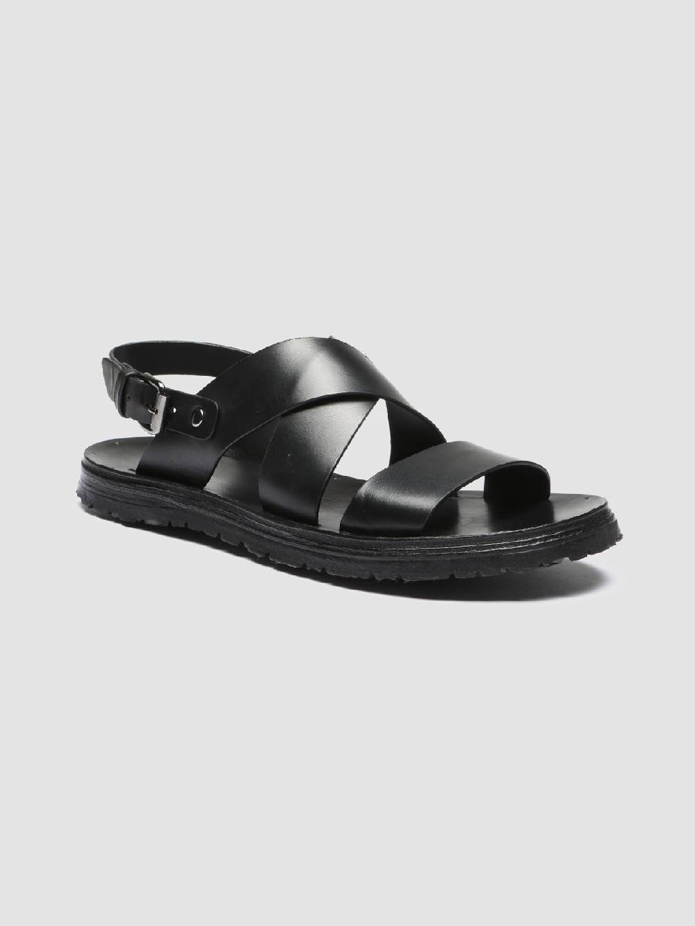 Officine Creative CHIOS 005 Sandali in Pelle Nera Rilascio limitato
