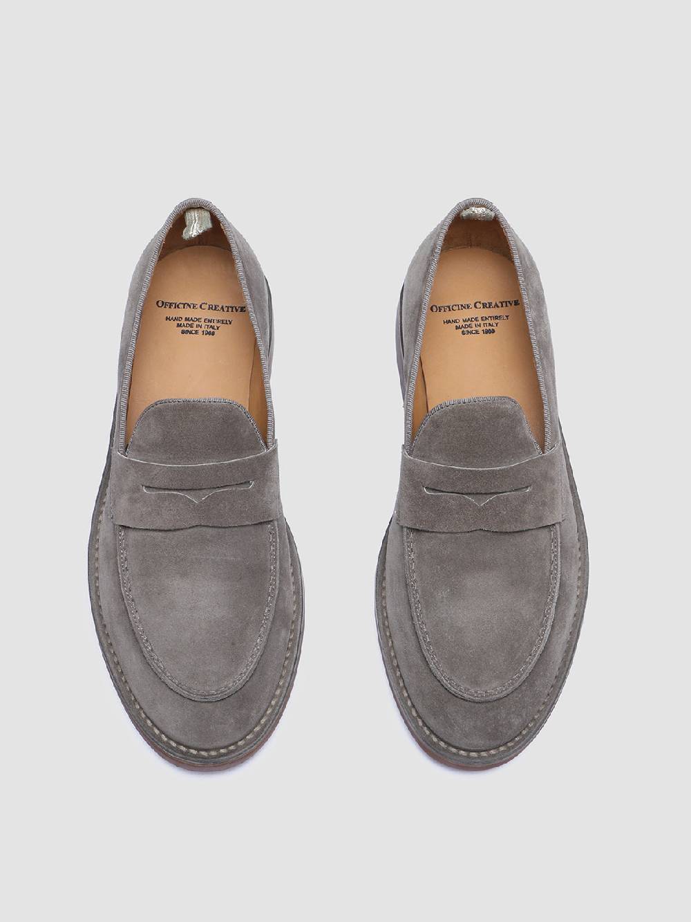 Officine Creative KENT 008 Mocassini in Pelle Scamosciata Tortora Offerta speciale della fabbrica