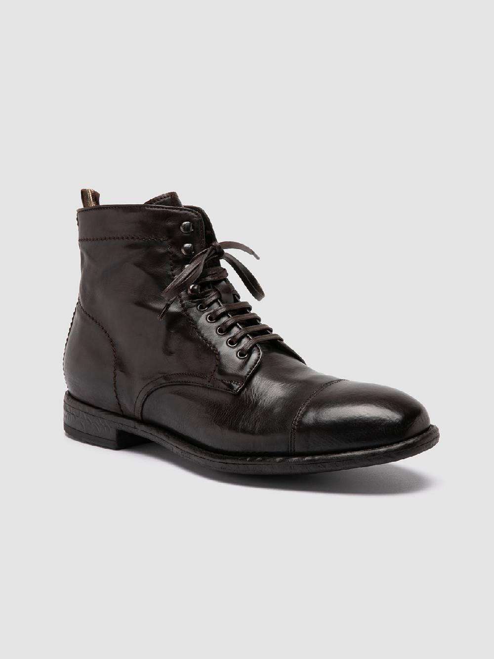 Officine Creative EMORY CAOU 014 Stivali Marrone Scuro in Pelle Italia