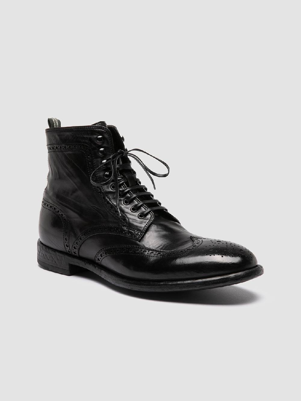 Officine Creative EMORY CAOU 016 Stivali Neri in Pelle Nuovo