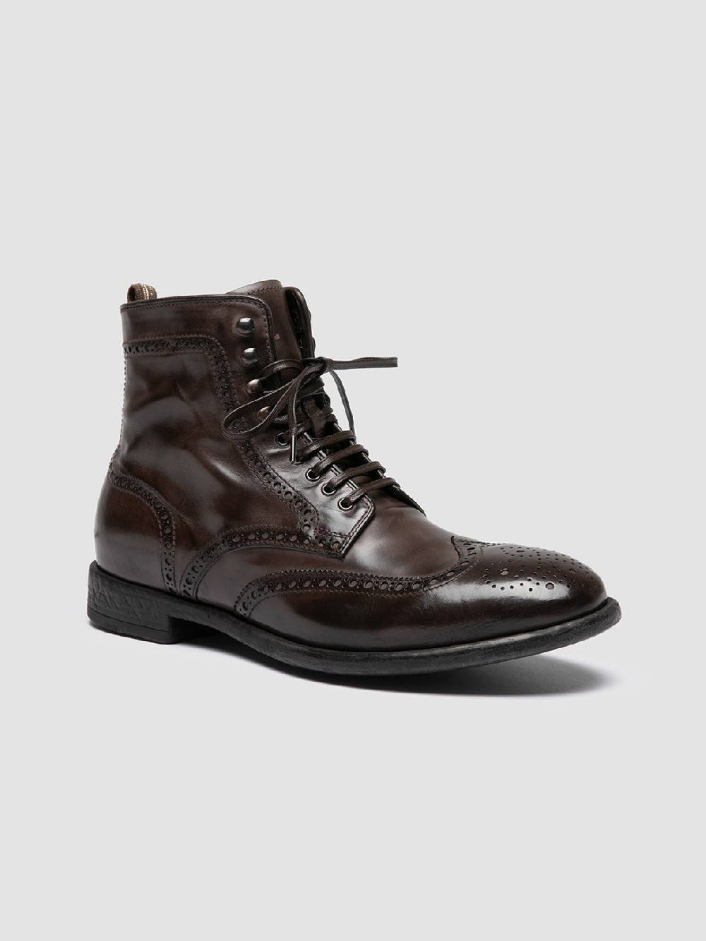 Officine Creative EMORY CAOU 014 Stivali Marrone Scuro in Pelle Qualità
