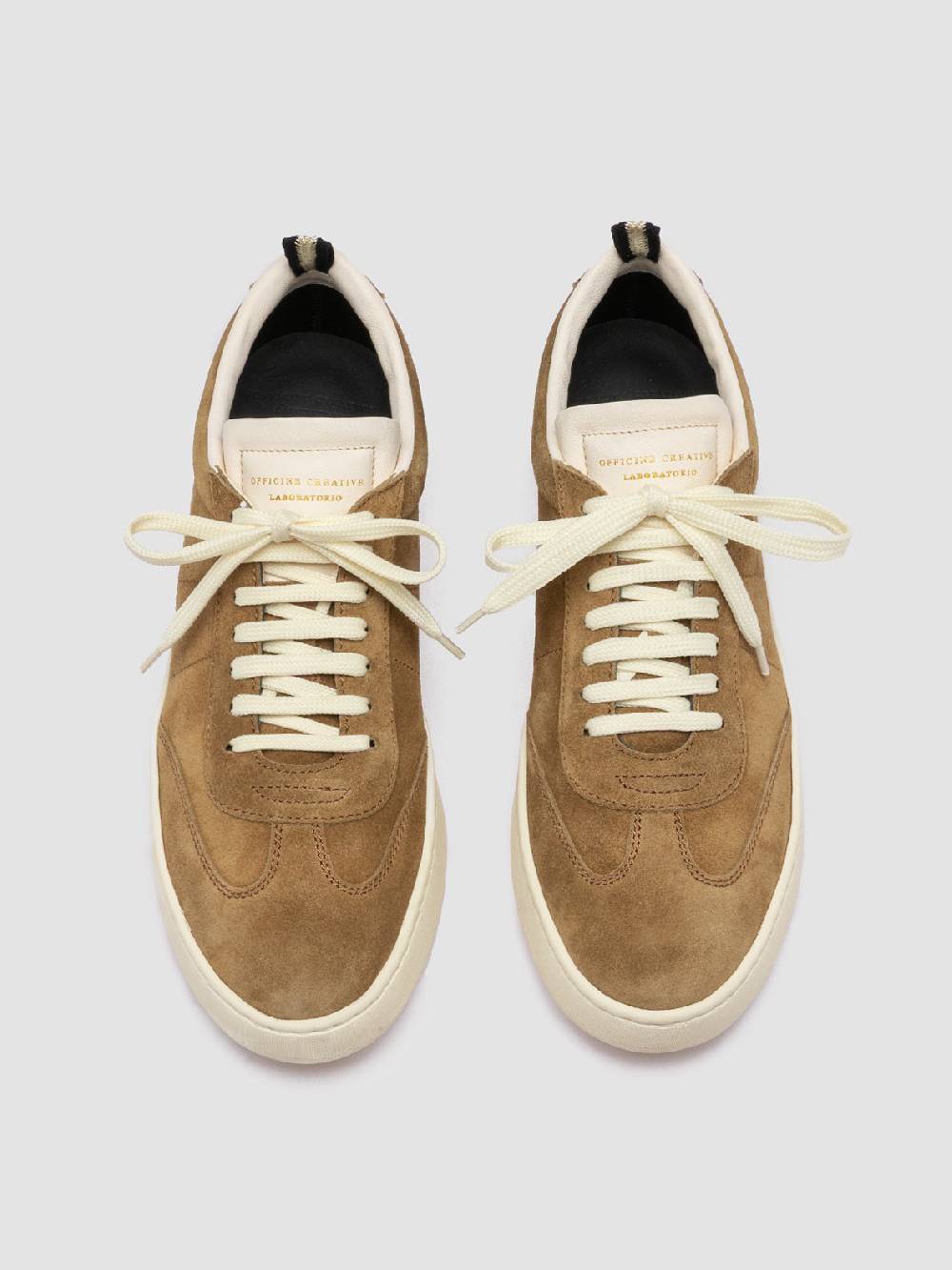 Officine Creative KOMBI 003 Sneaker in Pelle Scamosciata Marrone Pezzi Unici