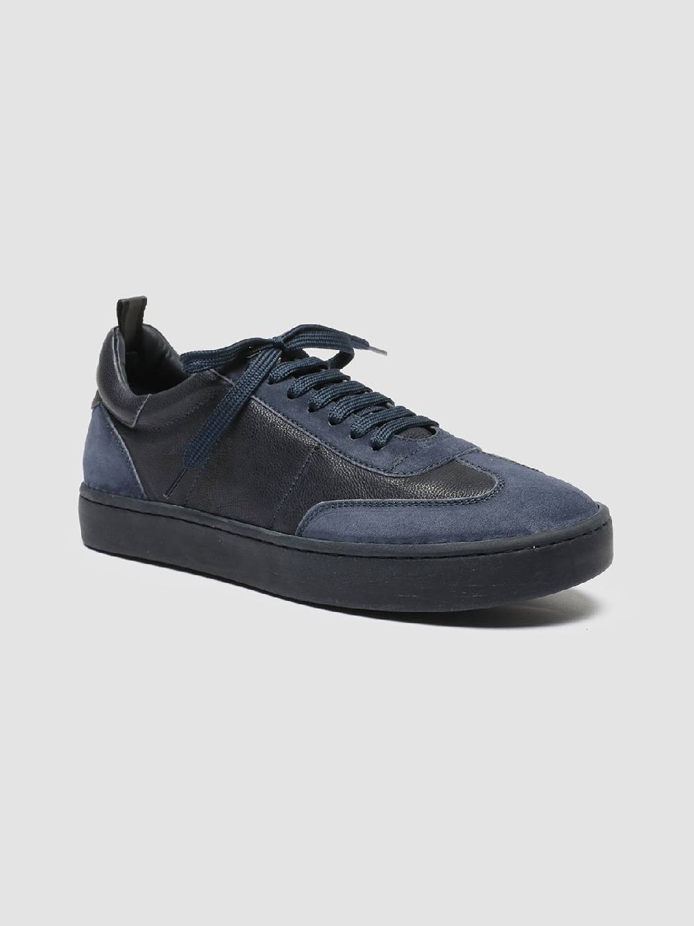 Officine Creative KOMBINED 001 Sneaker Basse in Camoscio e Pelle Blu Soddisfazione Garantita