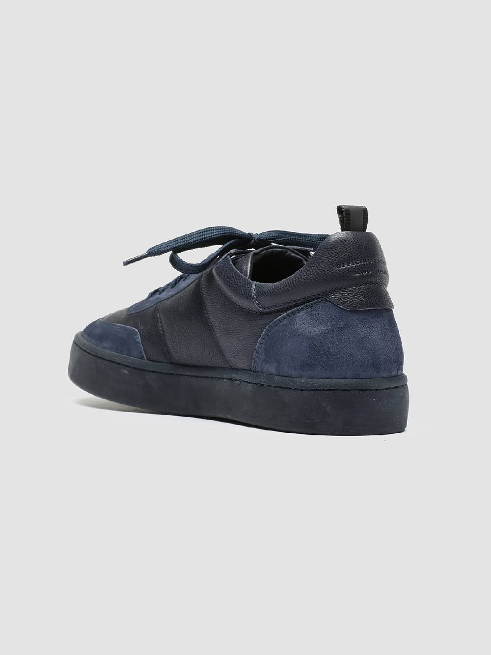 Officine Creative KOMBINED 001 Sneaker Basse in Camoscio e Pelle Blu Soddisfazione Garantita