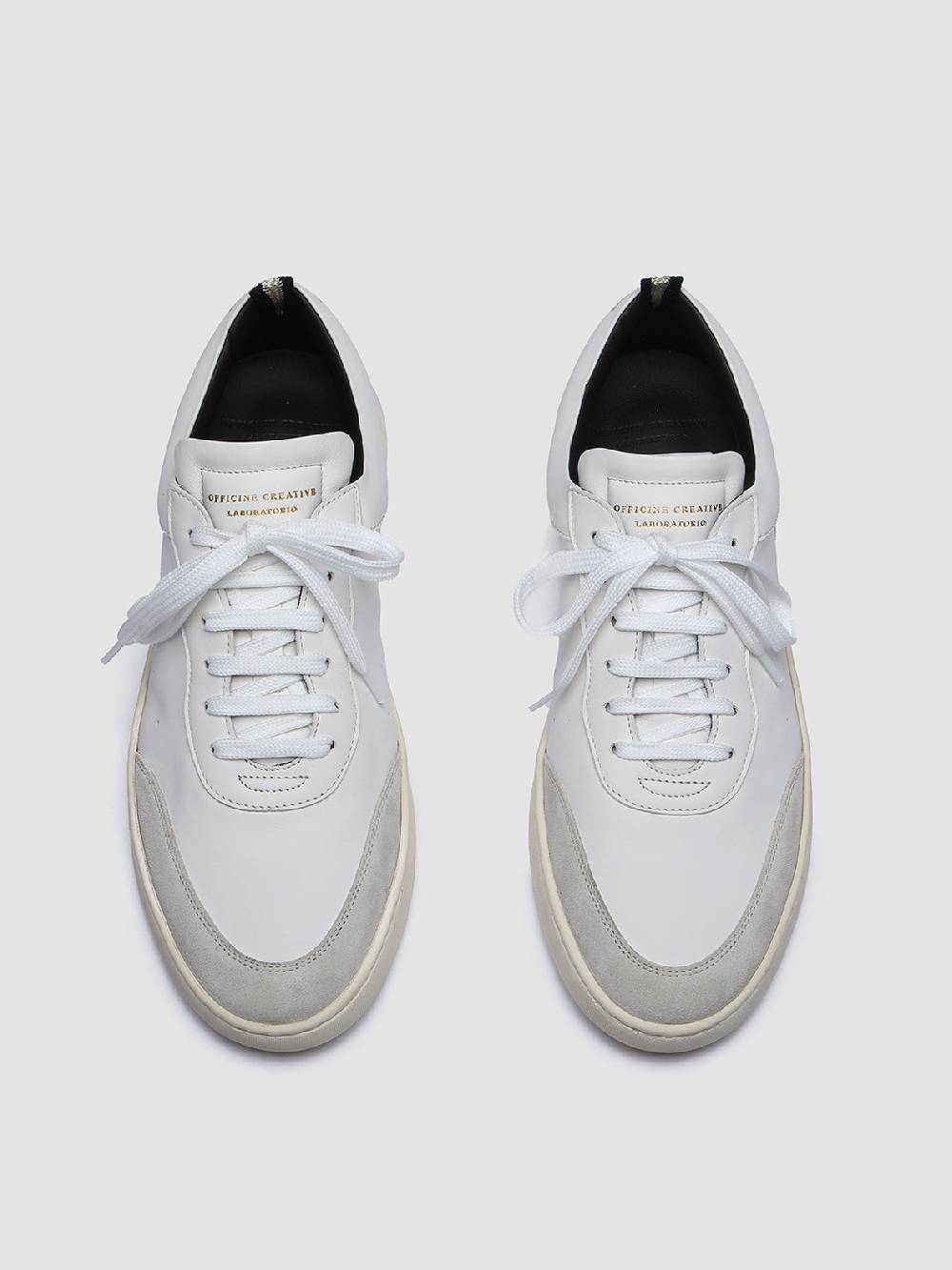 Officine Creative KRIS LUX 001 Sneakers in Pelle Liscia e Scamosciata Bianca Acquista Ora