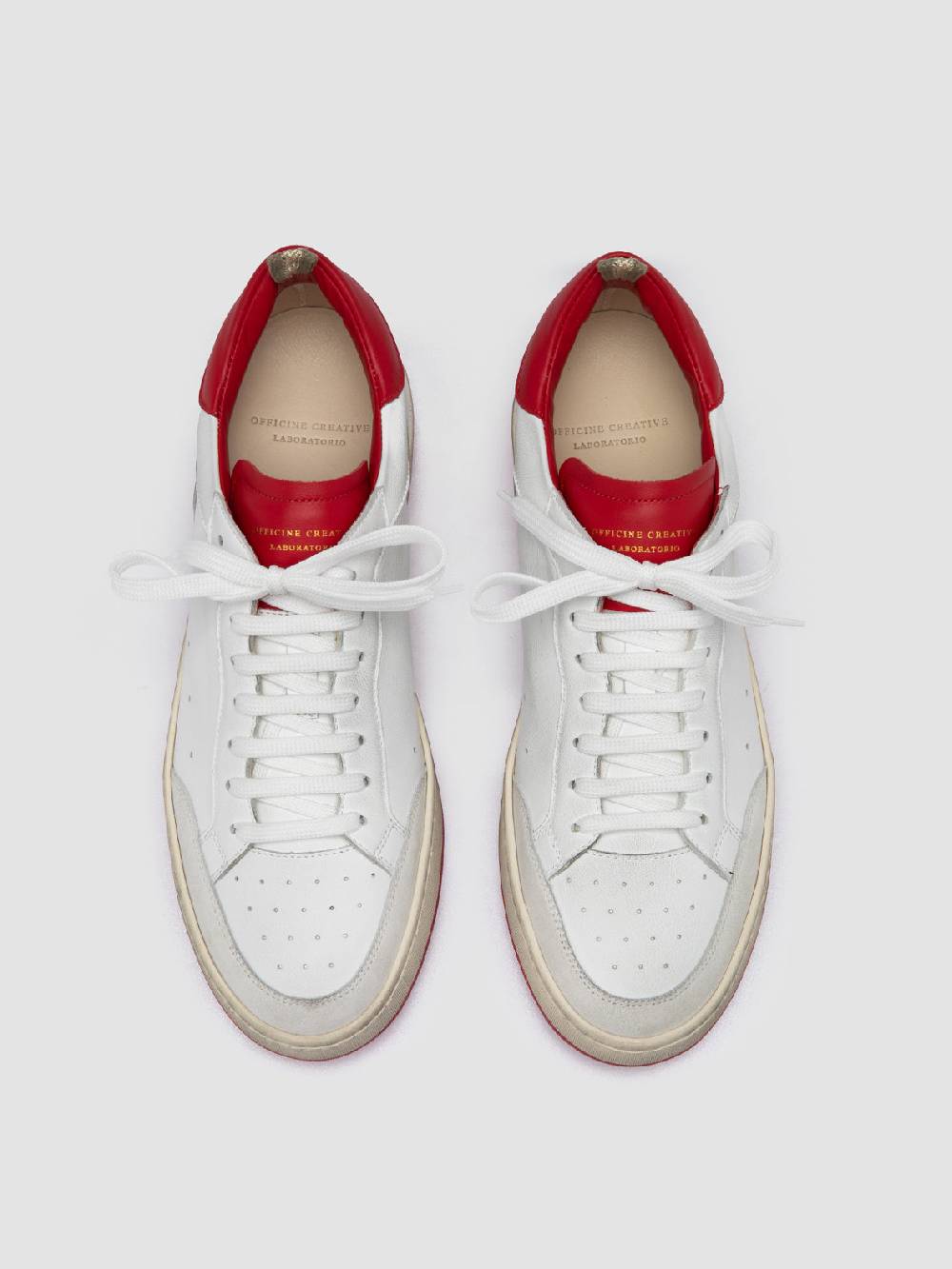Officine Creative MAGIC 008 Sneakers Basse in Pelle e Camoscio Bianca Affare Del Giorno