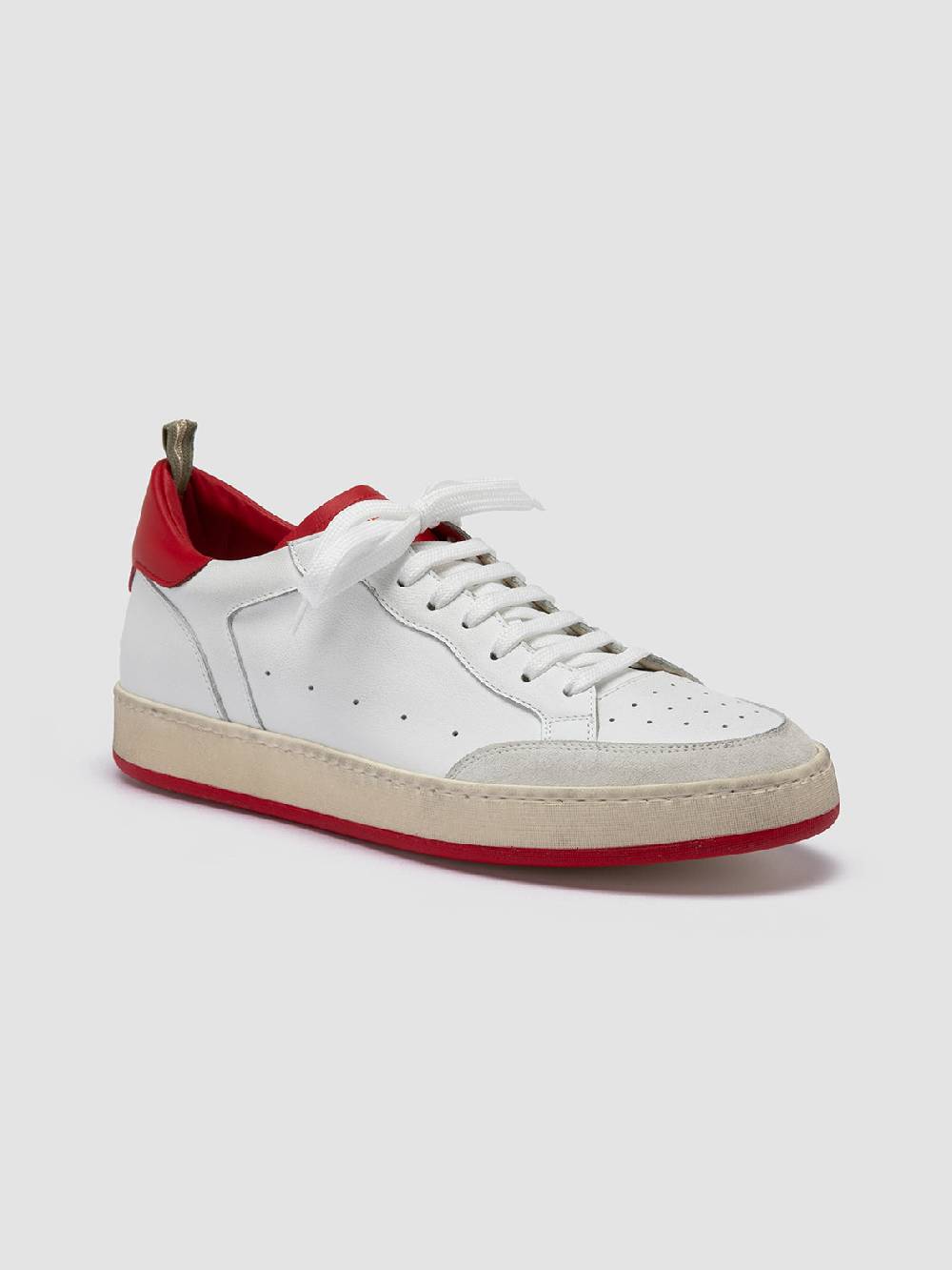Officine Creative MAGIC 008 Sneakers Basse in Pelle e Camoscio Bianca Affare Del Giorno