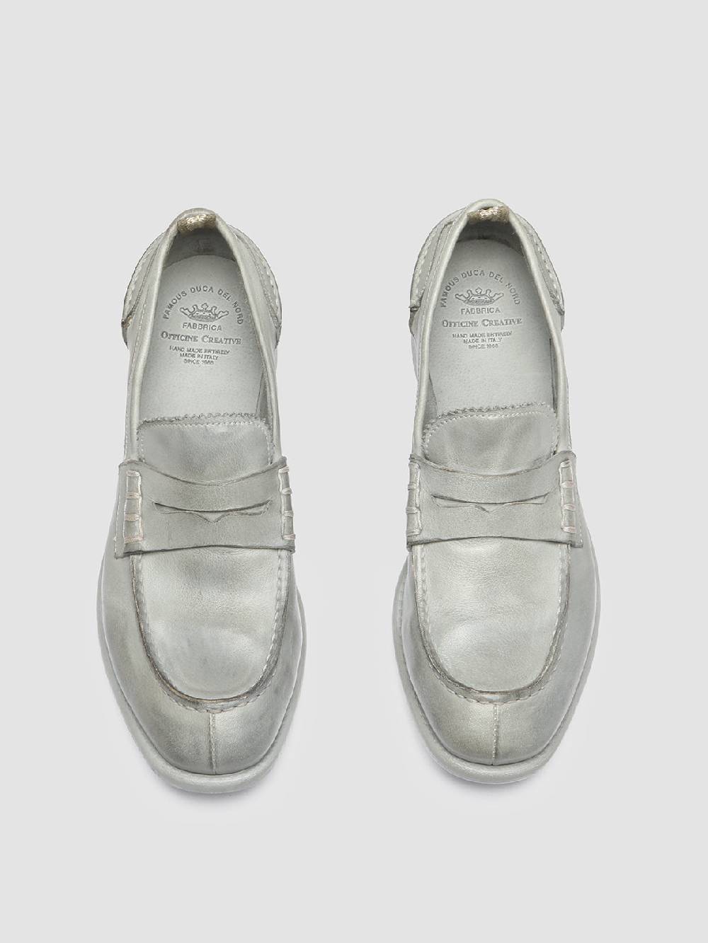 Officine Creative CALIXTE 042 Mocassini Penny in Pelle Grigia Offerta