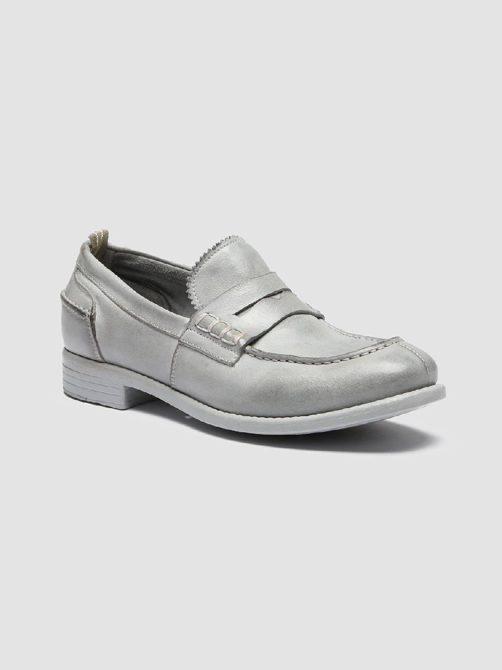 Officine Creative CALIXTE 042 Mocassini Penny in Pelle Grigia Offerta
