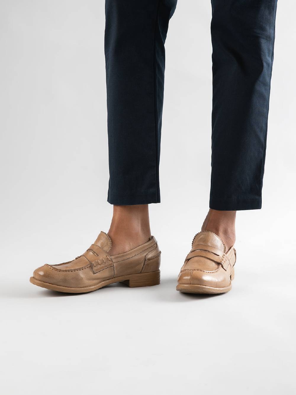 Officine Creative CALIXTE 042 Mocassini Penny Loafer in Pelle Rosa Economico