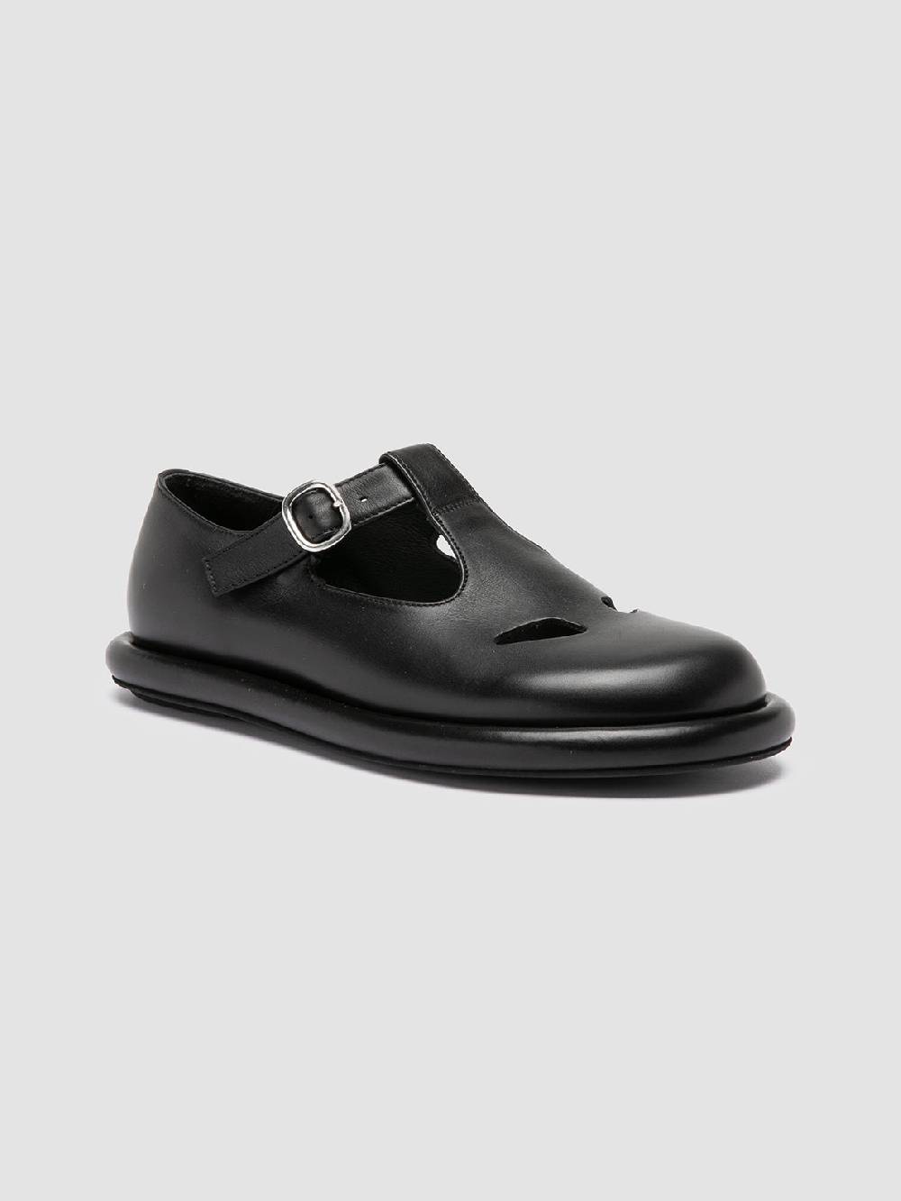 Officine Creative ESTENS 106 Scarpe Basse T-Bar in Pelle Nera In Vendita