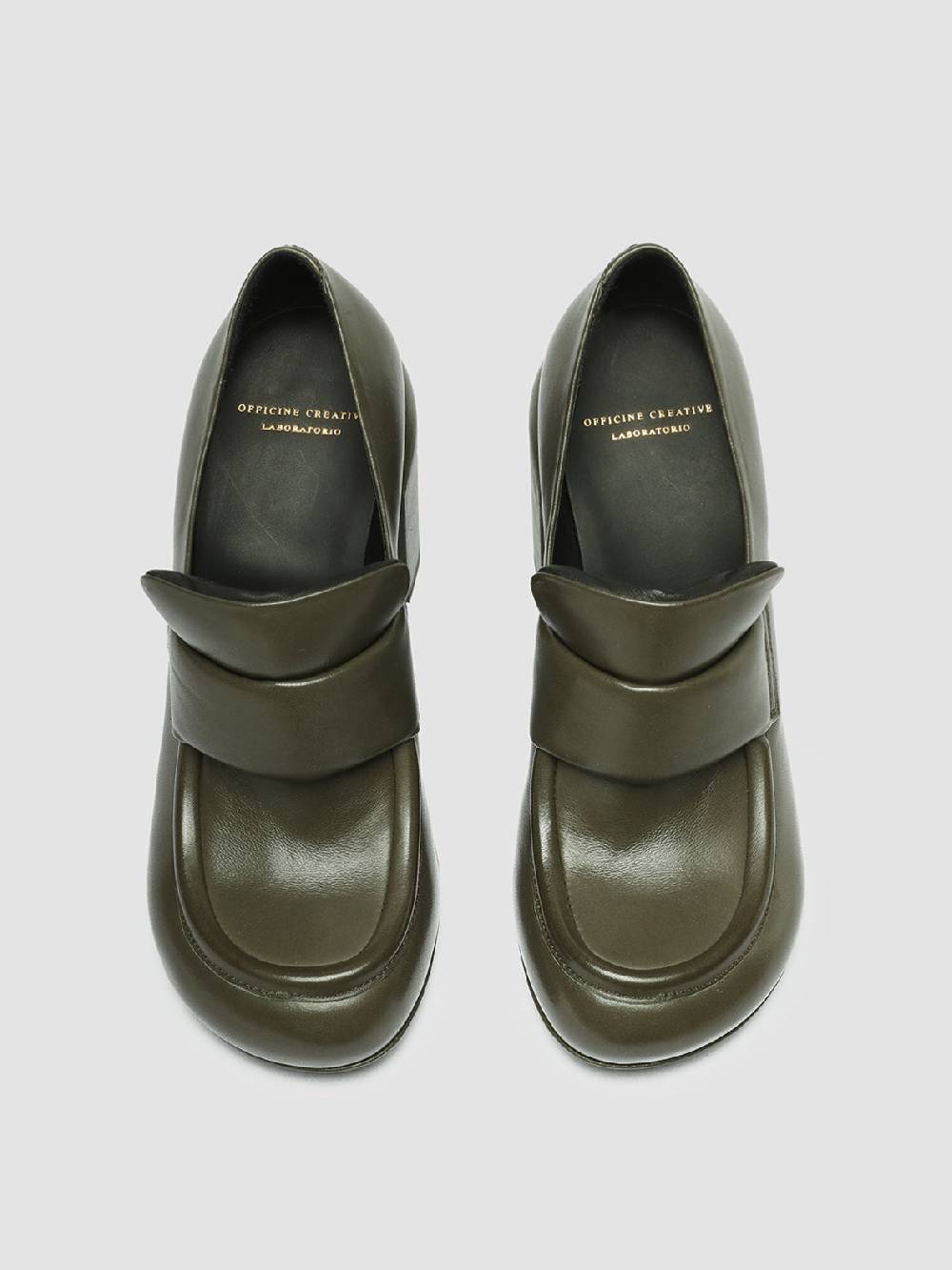 Officine Creative ESTHER 018 Mocassini Penny in Pelle Verde Saldi