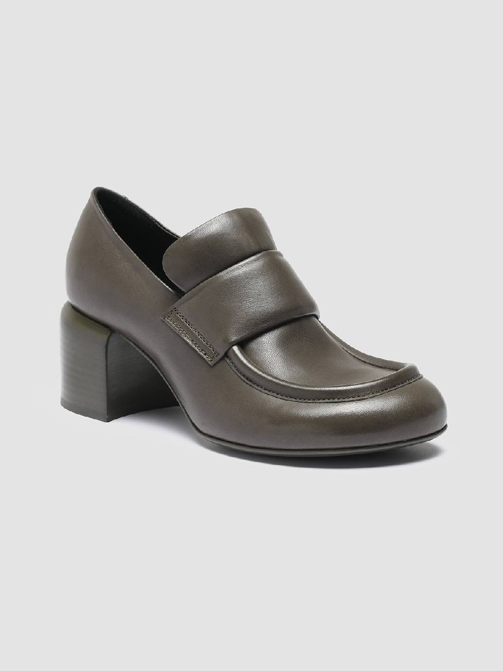 Officine Creative ETHEL 001 Mocassini Penny in Pelle Verde Vendita Calda