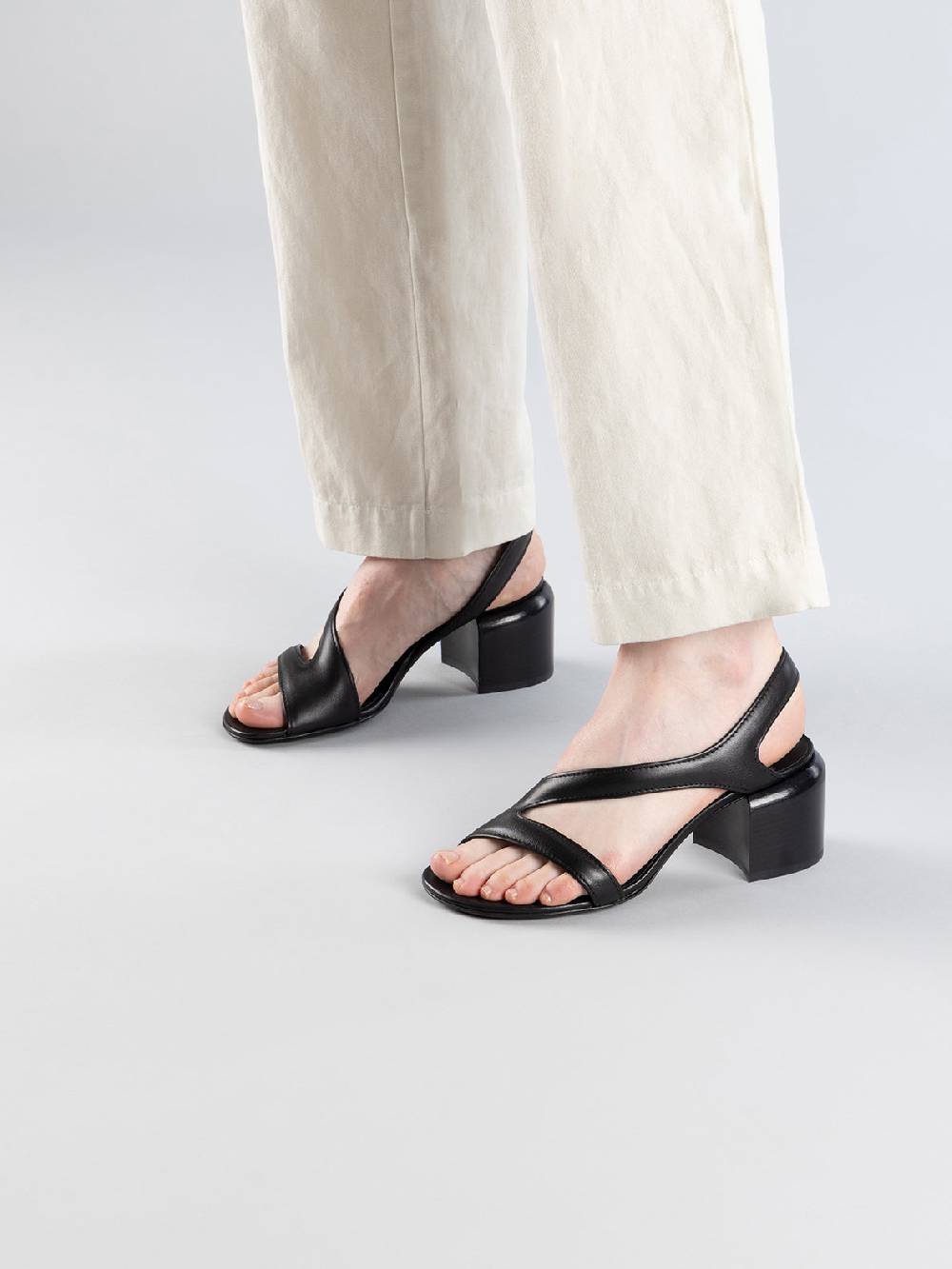 Officine Creative ETHEL 023 Sandali in Pelle Nera Vendite Flash
