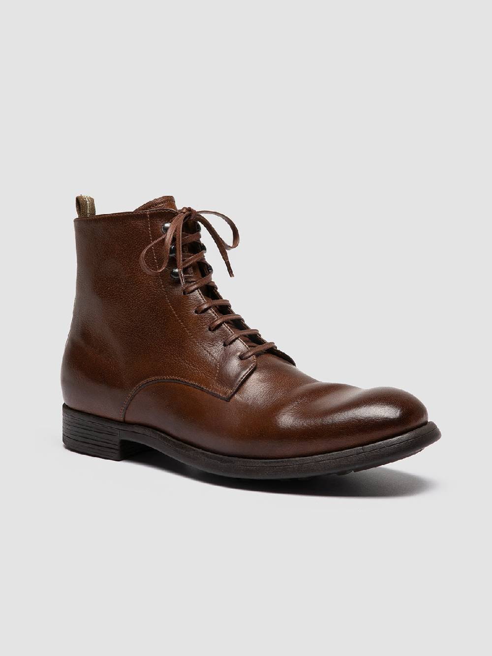 Officine Creative CHRONICLE 004 Stivali Stringati in Pelle Marrone Prezzo di fabbrica