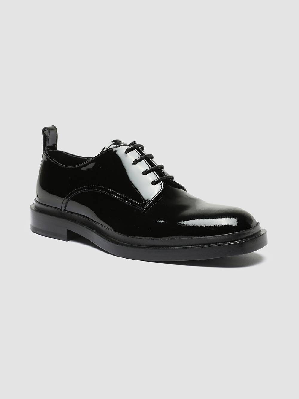 Officine Creative CONCRETE 003 Derby in Pelle Nera Comprare a buon mercato