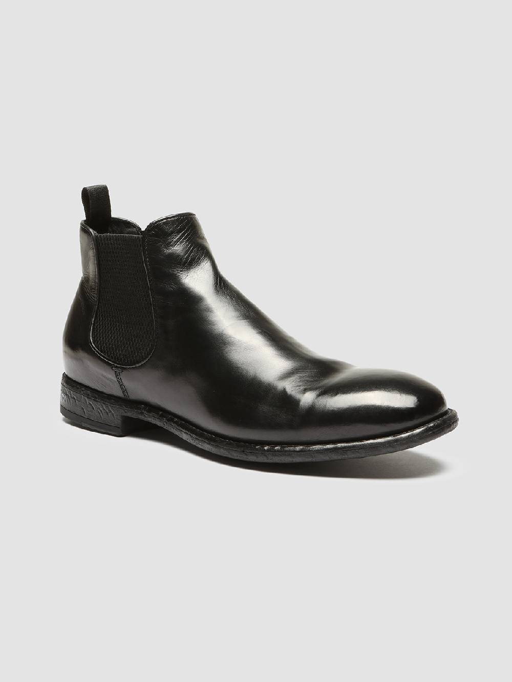 Officine Creative EMORY 012 Stivaletti Chelsea in Pelle Nera Offerta Giorno del Papà