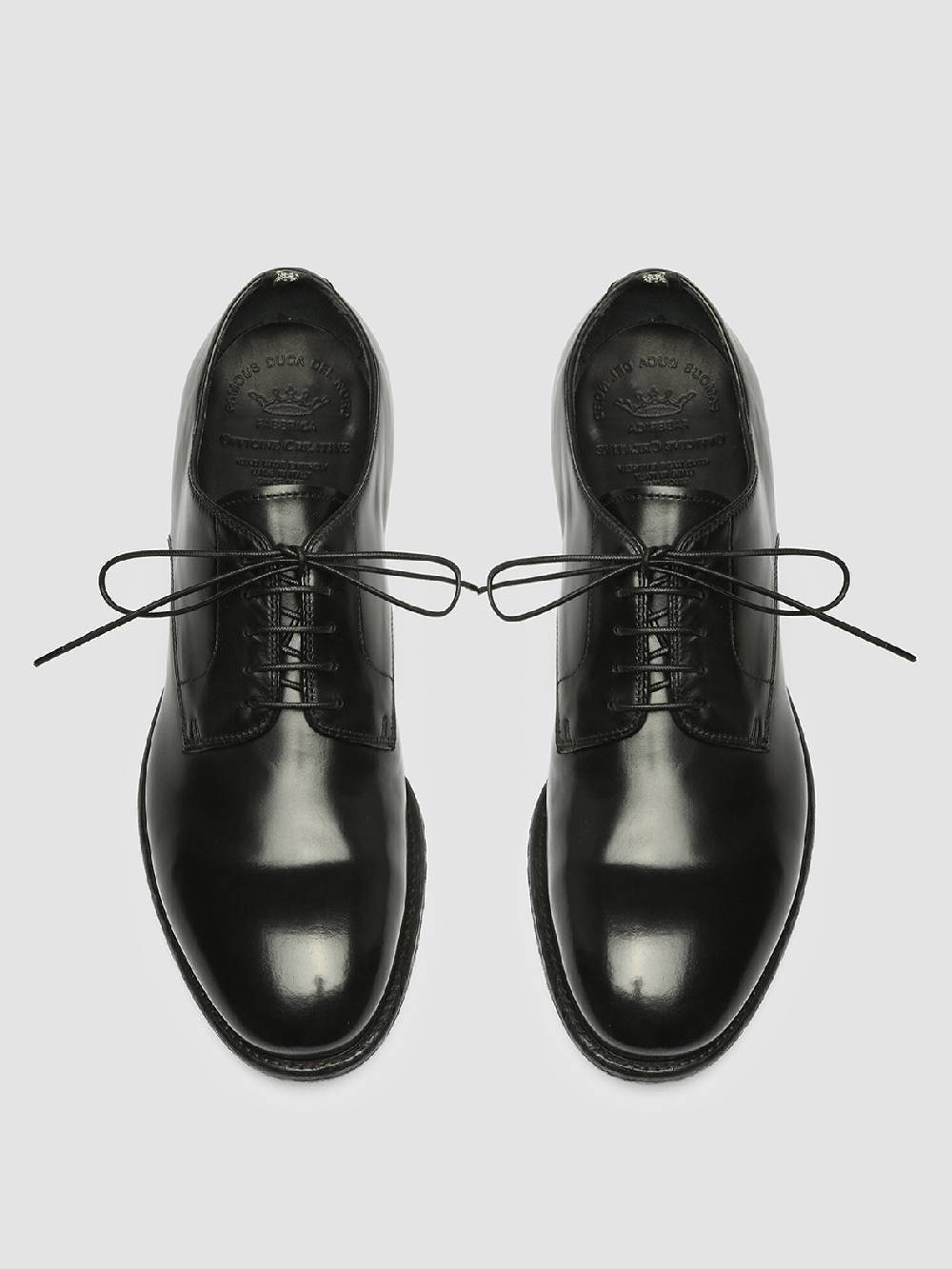 Officine Creative EMORY 022 Derby in Pelle Nera Vendita calda