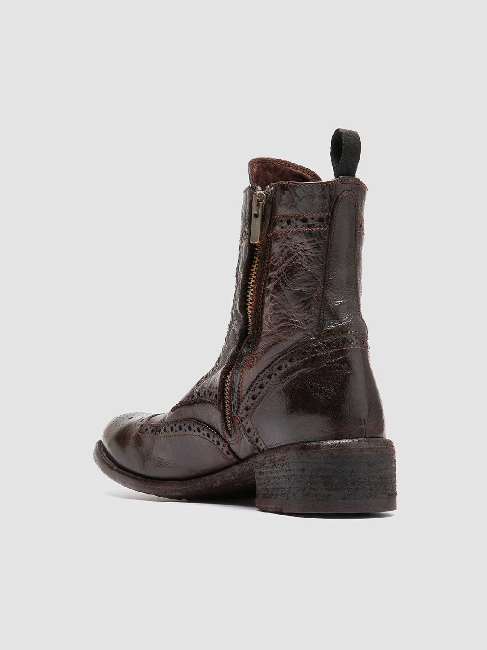 Officine Creative LISON 058 Stivali con Zip in Pelle Marrone Lightning offer