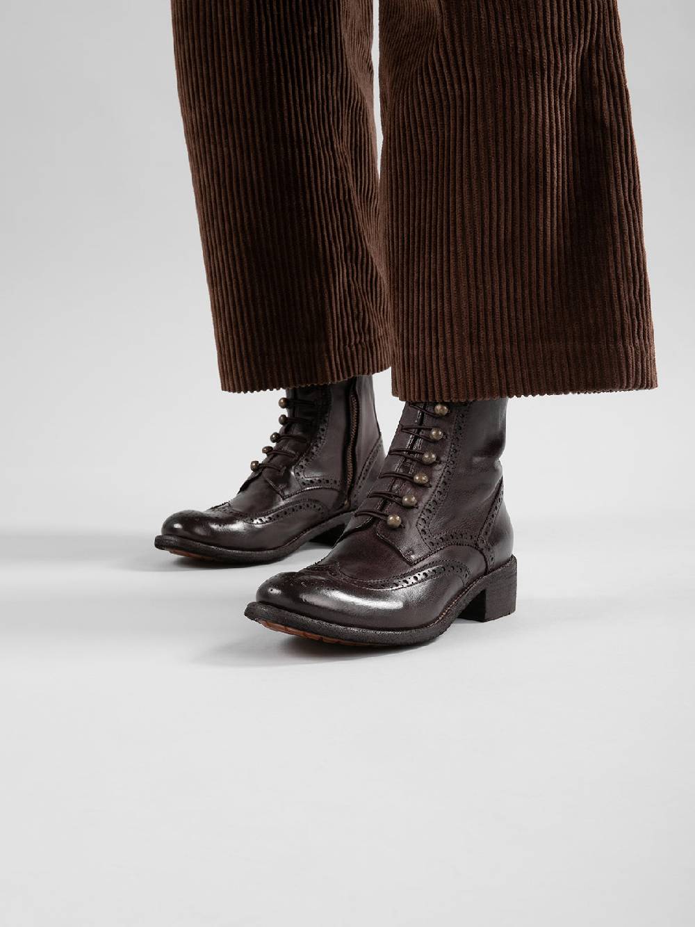 Officine Creative LISON 058 Stivali con Zip in Pelle Marrone Lightning offer