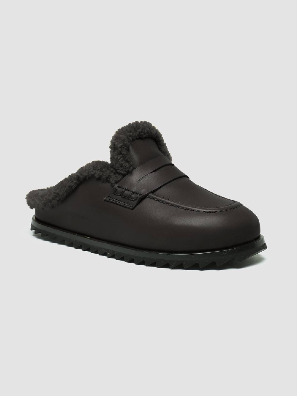 Officine Creative PELAGIE D’HIVER 007 Sabot in Pelle Marrone e Montone Bestseller