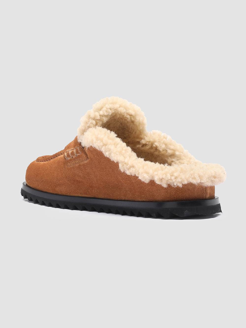Officine Creative PELAGIE D’HIVER 007 Sabot in Pelle Scamosciata Marrone e montone Offerte stagionali