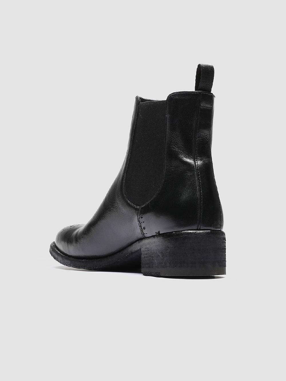 Officine Creative SELINE 002 Stivaletti Chelsea in Pelle Nera Liquidazione