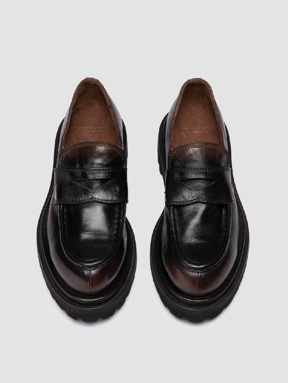 Officine Creative WISAL DD 101 Mocassini in Pelle Marrone Ultimi due giorni
